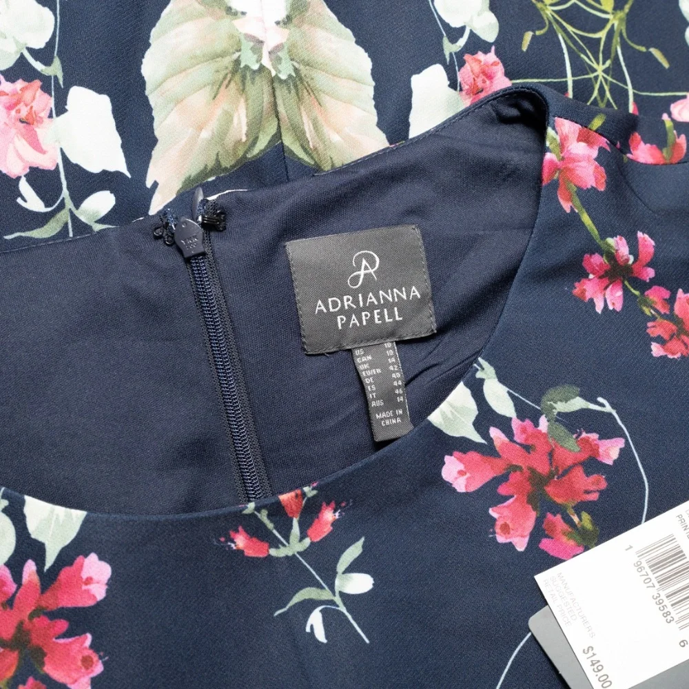 Adrianna‎ Papell -  Floral Crepe Sheath Dress